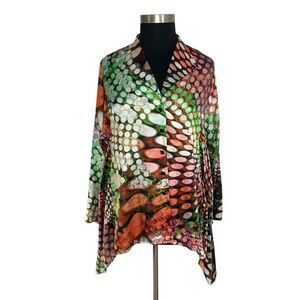 Carole Tomkins 1 XL 1X 2X 3X Big Shirt Kaleidoscope Art to Wear Whimsy Dots